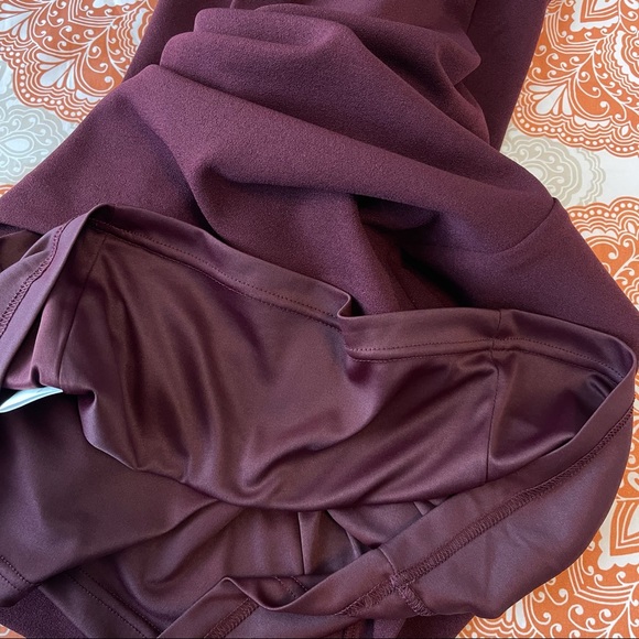 NWT Belle Badgley Mischka Burgundy Cape Dress - Picture 9 of 15